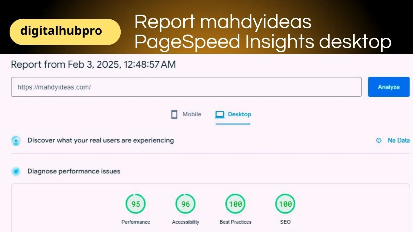 Report PageSpeed Insights desktop