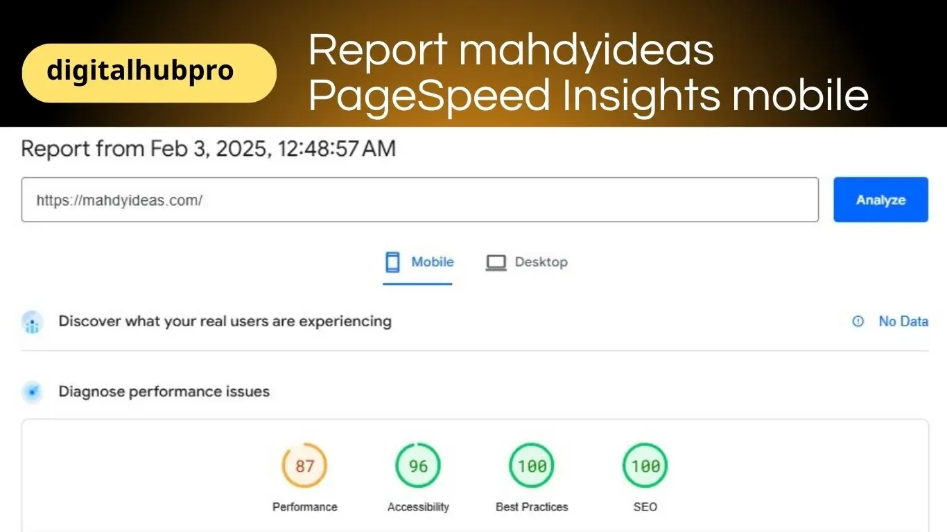 Report PageSpeed Insights mobile